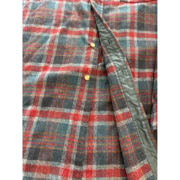 Pendleton VINTAGE 1970s Mens Plaid Wool Flannel Shirt Size M Long Made in USA - Picture 11 of 11